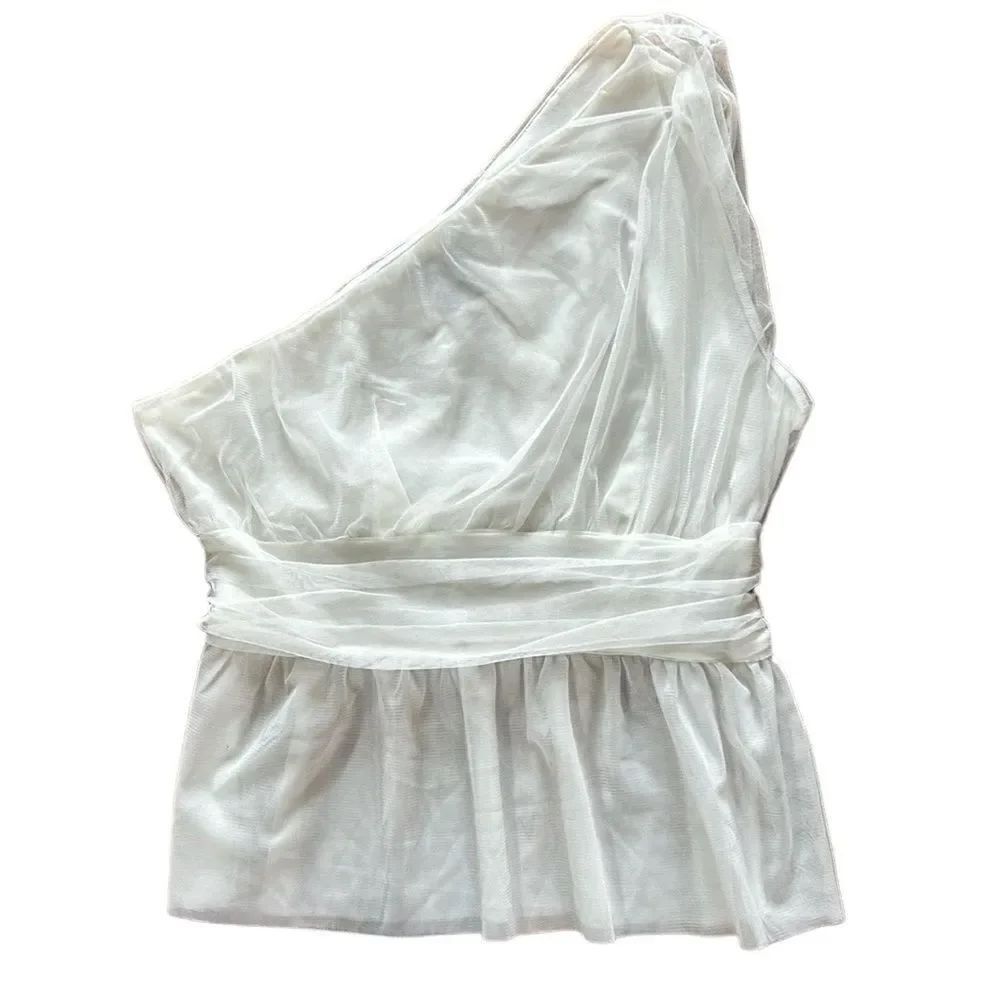 NEW‎ Sincerely Jules White One Sleeve Fancy Top